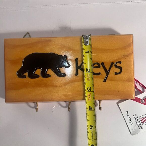 Key Hook Bear 3 Metal Hook Handmade-Entryway - Picture 8 of 8